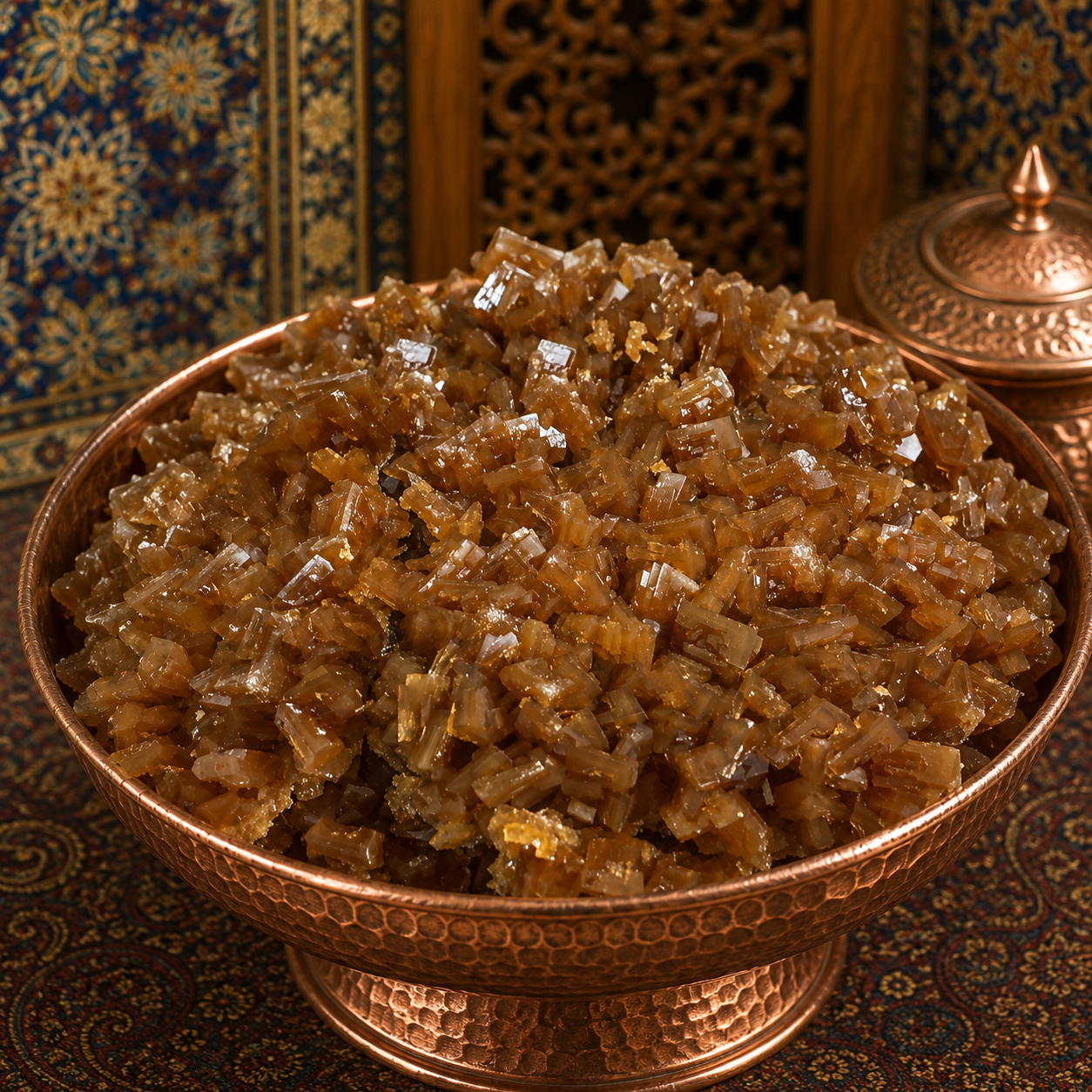 پرده نبات قهوه ای نیشکر سرو کشمر